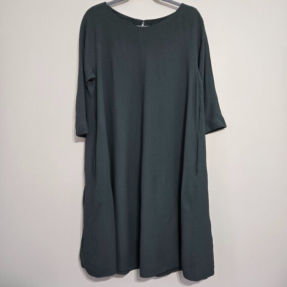 Weekend Max Mara Relaxed Fit Midi Dress Dark Green Size 10 - Picture 2 of 11